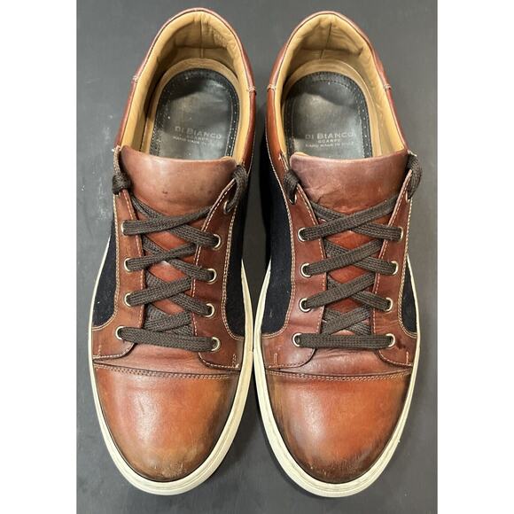 Men’s Di Bianco Scarpe Brown Leather Sneaker Shoe EU 44 US 11 - Picture 5 of 12